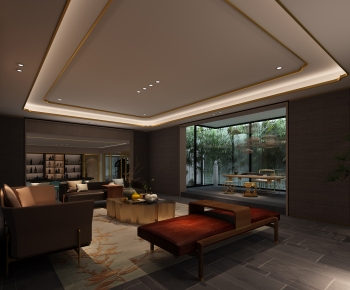 New Chinese Style A Living Room-ID:888236054