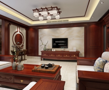 Chinese Style A Living Room-ID:819205059