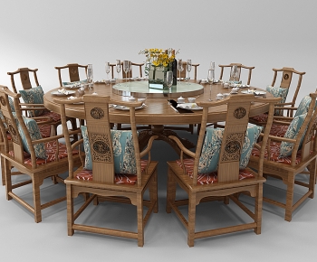 Chinese Style Dining Table And Chairs-ID:390510655