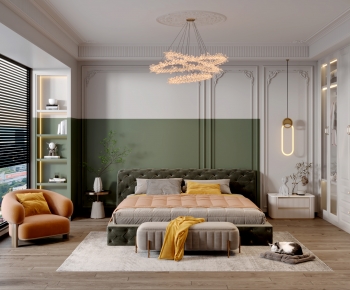 Simple European Style Bedroom-ID:629257924