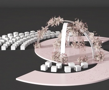 现代婚庆 婚礼 美陈 展示区3D模型