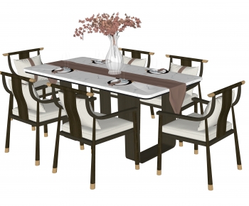 新中式餐桌椅组合-ID:285618075