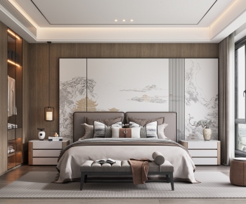 New Chinese Style Bedroom-ID:427371036