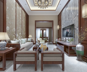 New Chinese Style A Living Room-ID:872919086