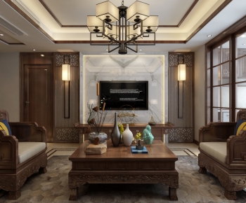 Chinese Style A Living Room-ID:192315107