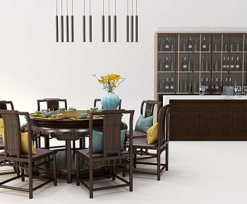 Chinese Style Dining Table And Chairs-ID:162354954