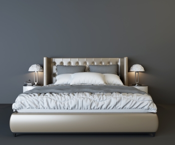 Simple European Style Double Bed-ID:307241923