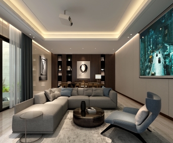 New Chinese Style A Living Room-ID:623980053