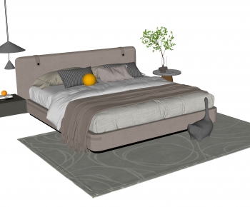 Modern Double Bed-ID:901783949