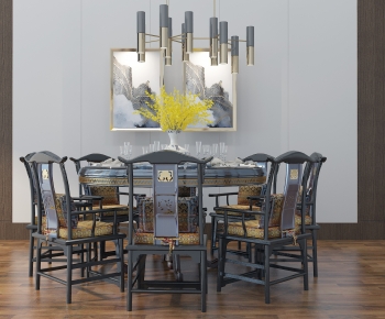 New Chinese Style Dining Table And Chairs-ID:593459655