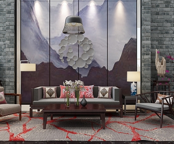 New Chinese Style Sofa Combination-ID:413357024