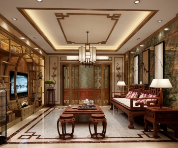 Chinese Style A Living Room-ID:232862956