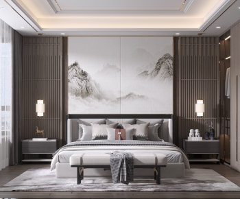 New Chinese Style Bedroom-ID:695081956