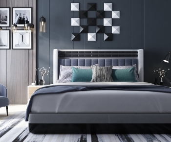 Nordic Style Double Bed-ID:127214919