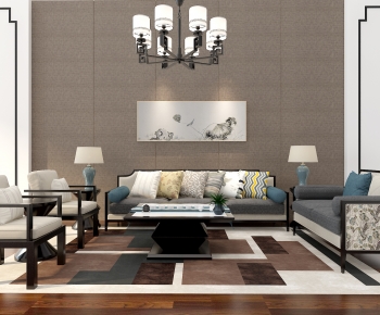 New Chinese Style Sofa Combination-ID:426932102