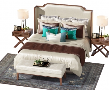 New Chinese Style Double Bed-ID:857811087