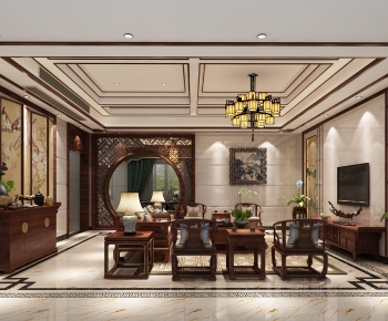 Chinese Style A Living Room-ID:322398908