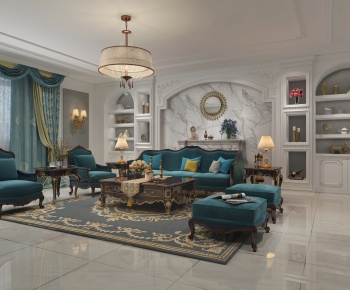 European Style Classical Style A Living Room-ID:248800047