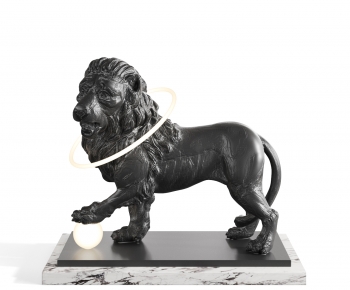 现代狮子雕塑摆件-ID:150326017