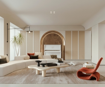 Wabi-sabi Style A Living Room-ID:534128901