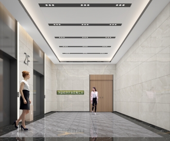 Modern Office Elevator Hall-ID:134577043