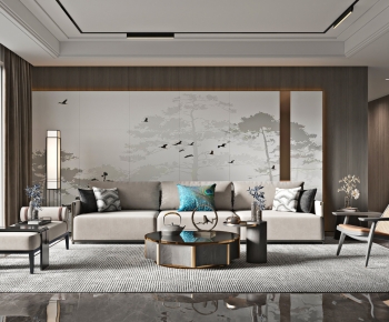 New Chinese Style A Living Room-ID:792859085