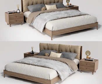 Modern Nordic Style New Chinese Style Double Bed-ID:237473011