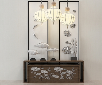 New Chinese Style Side Cabinet/Entrance Cabinet-ID:396400931