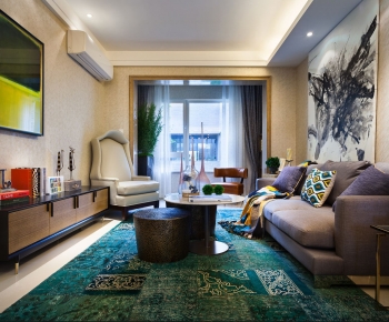 Chinese Style A Living Room-ID:662539043