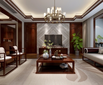 New Chinese Style A Living Room-ID:939040902