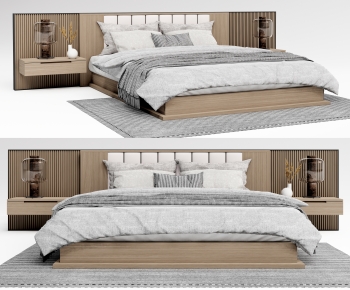 Wabi-sabi Style Double Bed-ID:900270942