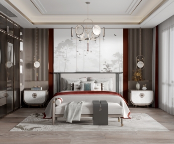 New Chinese Style Bedroom-ID:422498949