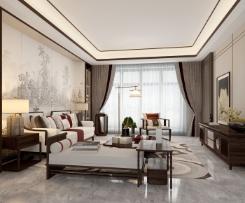 New Chinese Style A Living Room-ID:572201013