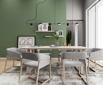 Modern Nordic Style Dining Table And Chairs-ID:696683884