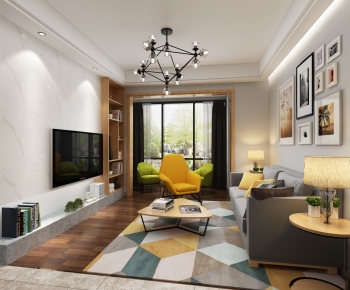 Modern A Living Room-ID:723177914