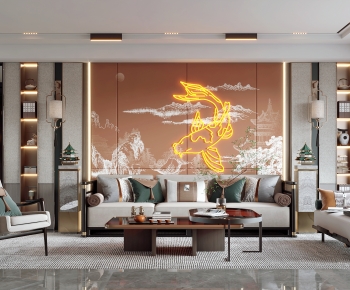 New Chinese Style A Living Room-ID:565895086