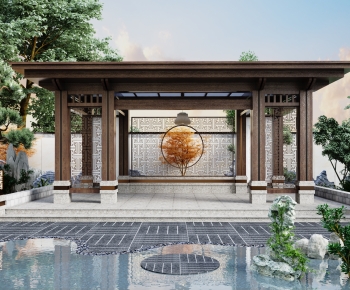 New Chinese Style Courtyard/landscape-ID:716784952