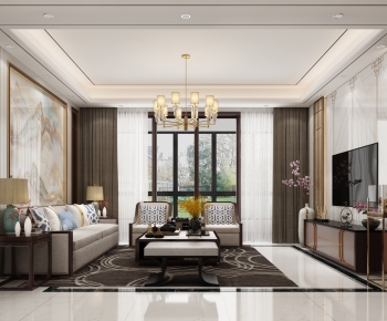 New Chinese Style A Living Room-ID:159349478