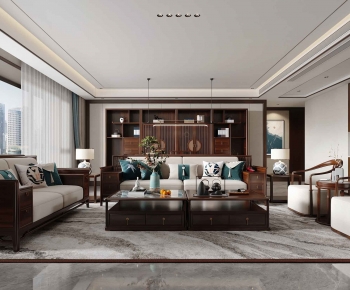 New Chinese Style A Living Room-ID:193288097