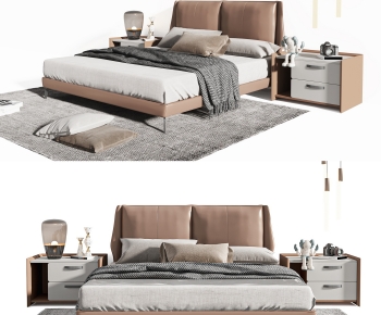 Modern Double Bed-ID:213879111