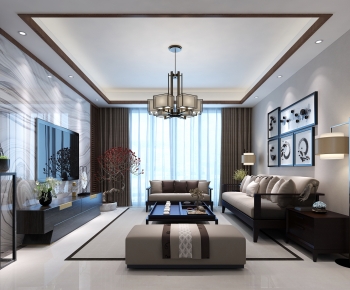 New Chinese Style A Living Room-ID:727116111