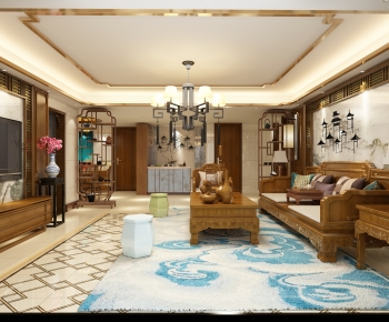 Chinese Style A Living Room-ID:142458924