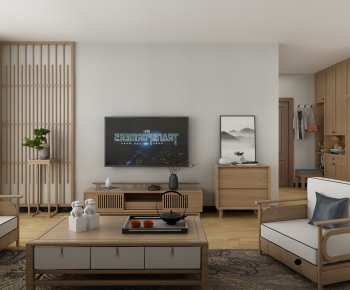 New Chinese Style A Living Room-ID:386076936