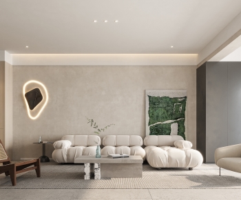 Modern Wabi-sabi Style A Living Room-ID:614001047