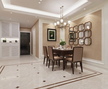 American Style Simple European Style Dining Room-ID:179739007