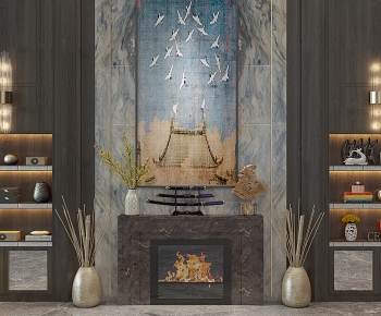 New Chinese Style Fireplace-ID:188350927