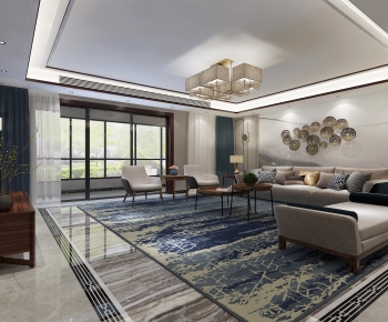 New Chinese Style A Living Room-ID:893060925