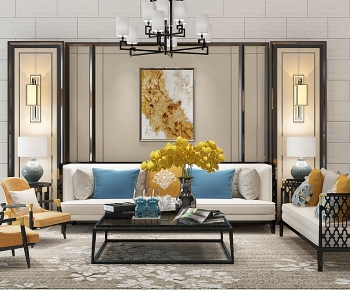 New Chinese Style Sofa Combination-ID:811244011