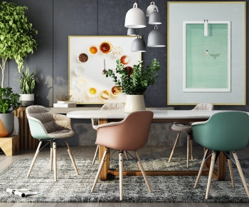 Nordic Style Dining Table And Chairs-ID:704940081