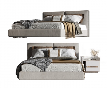 Modern Double Bed-ID:885803944